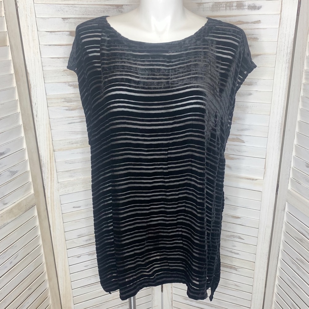 EILEEN FISHER WOMAN Velvet Burnout Stripe Tunic 1X